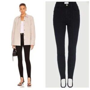 New Frame Denim Size 29 Black Le Pixie Ali High Rise Cigarette Jeans Stirrup